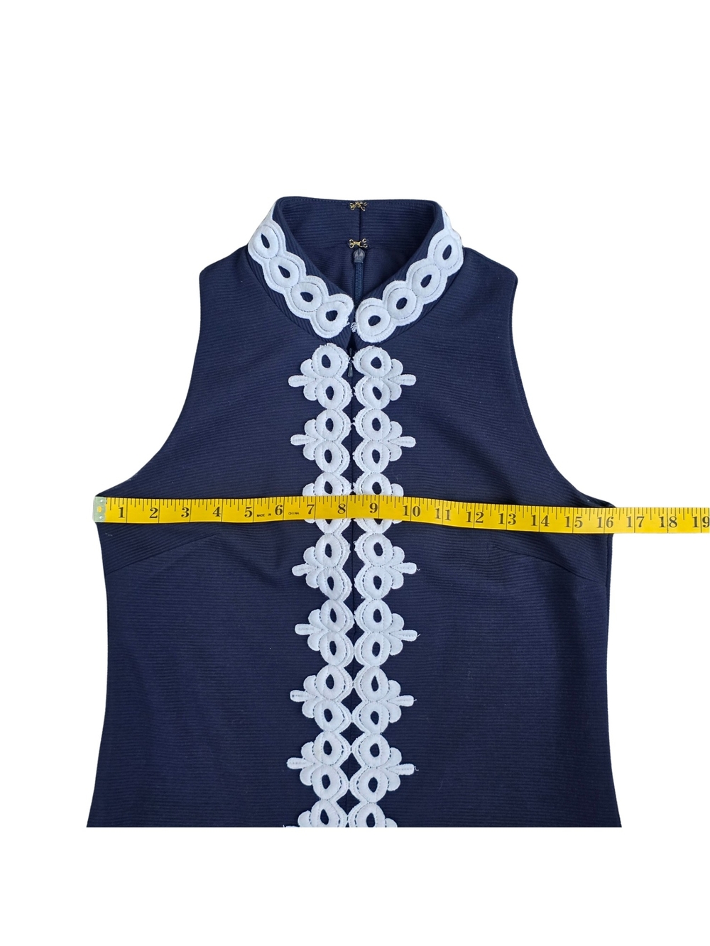 Lilly Pulitzer Callista Shift Dress Navy White Soutache Trim XS - Picture 10 of 14